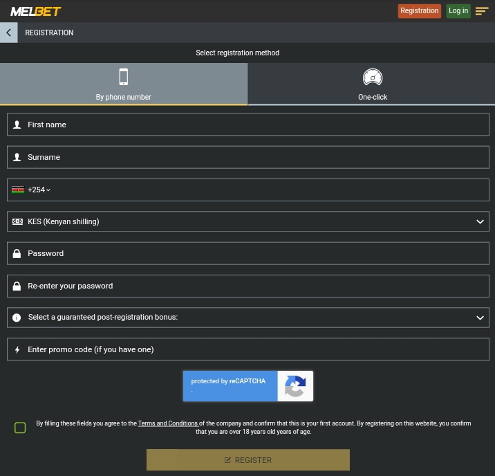 melbet registration by phone